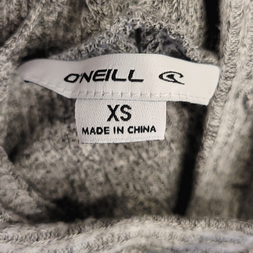 NWT O'Neill Kenz Ribbed Hoodie Heather Grey XS - Picture 4 of 4